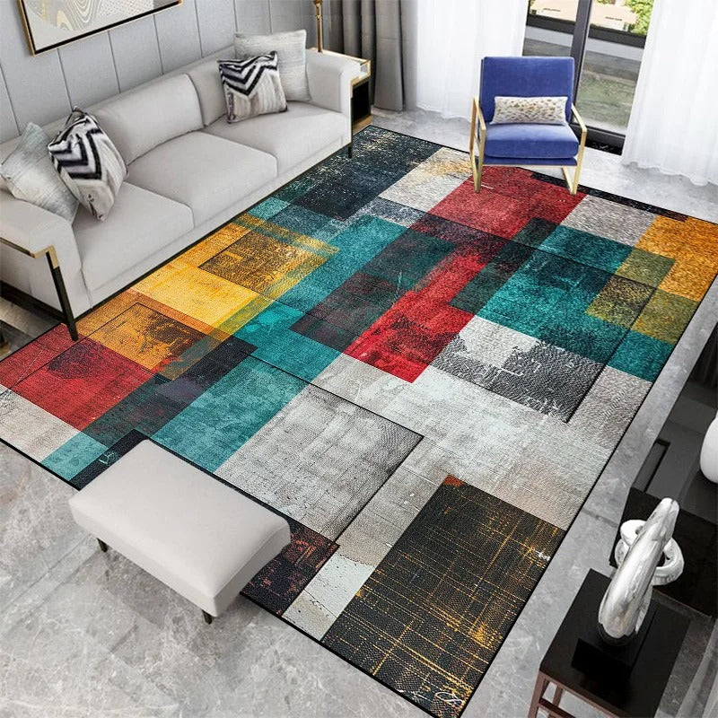 Abstract Nordic area rug