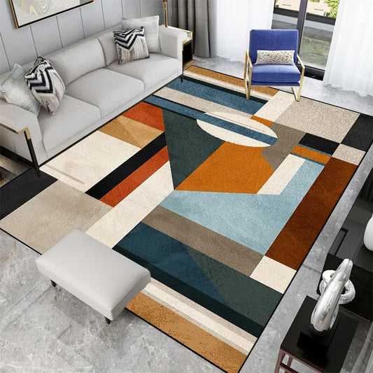 Abstract Nordic area rug