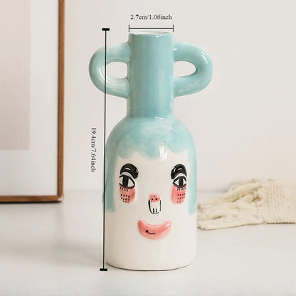 Ceramic face vase