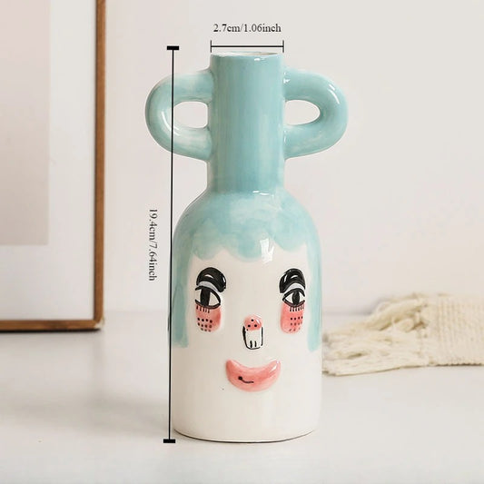 Ceramic face vase