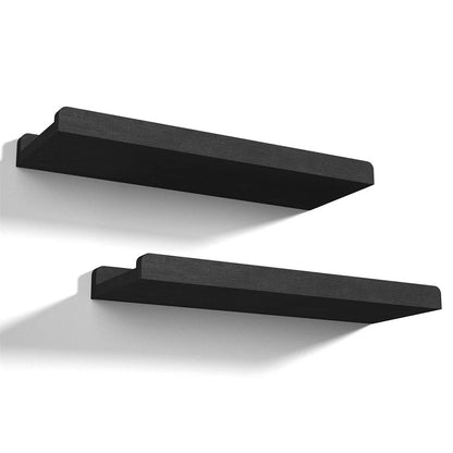 Floating wooden wall shelf